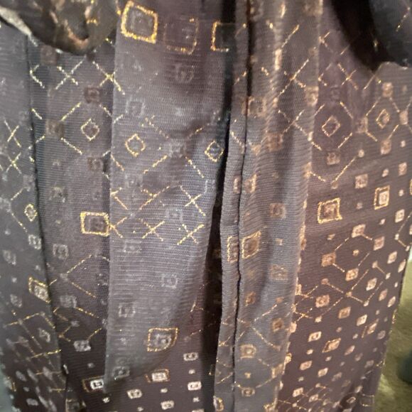 MCM Midi Dress Y2K Brown Boho Spaghetti Strap Fit Flare Size Large USA Vintage - Picture 5 of 7